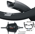 Kgs achterwiel 28 inch 622 zwart rvs nexus 7 rollerbrake