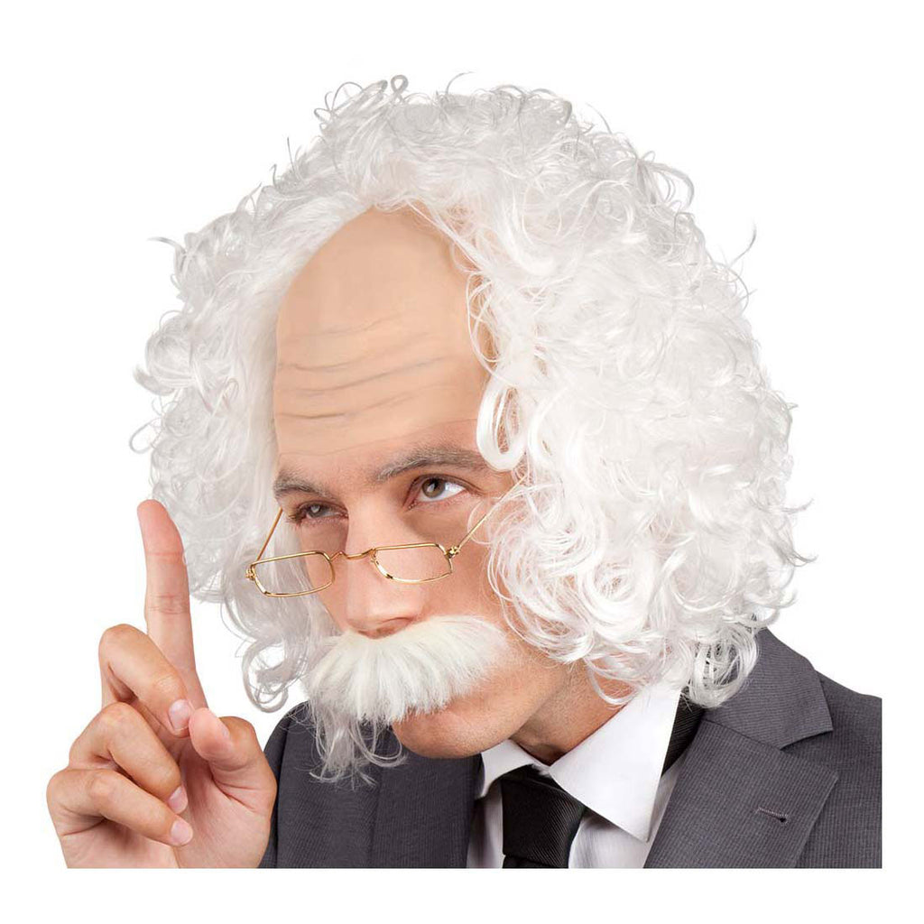 Boland - Pruik einstein met snor en bril