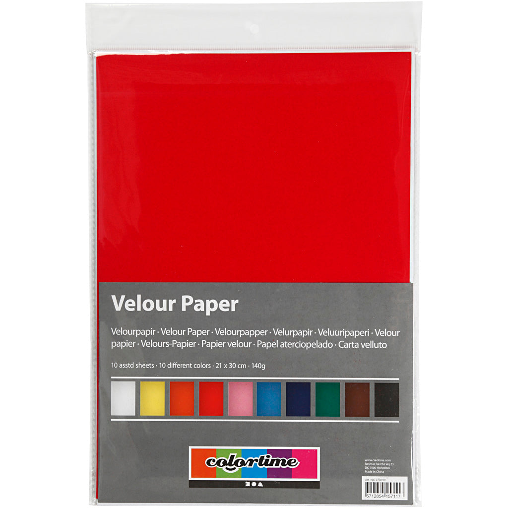 Creativ Company - Creativ Company Https://www.cchobby.nl/velour-papier-a4-vel-210x297-mm-140-gr-diverse-kleuren-10-vel-1-doos