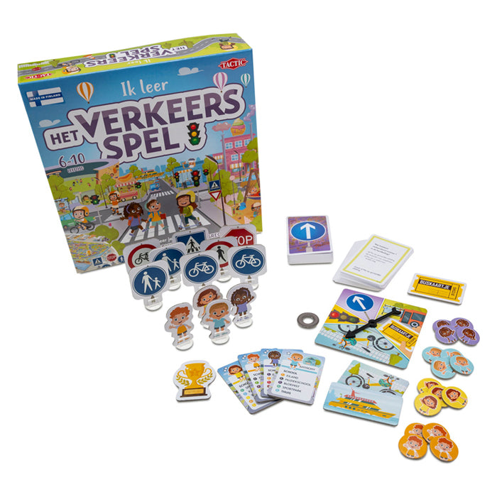 Tactic ik leer: het verkeersspel – bordspel – educatief – leerzaam spel over verkeersregels en verkeersborden – 2 tot 4 spelers – vanaf 6 jaar
