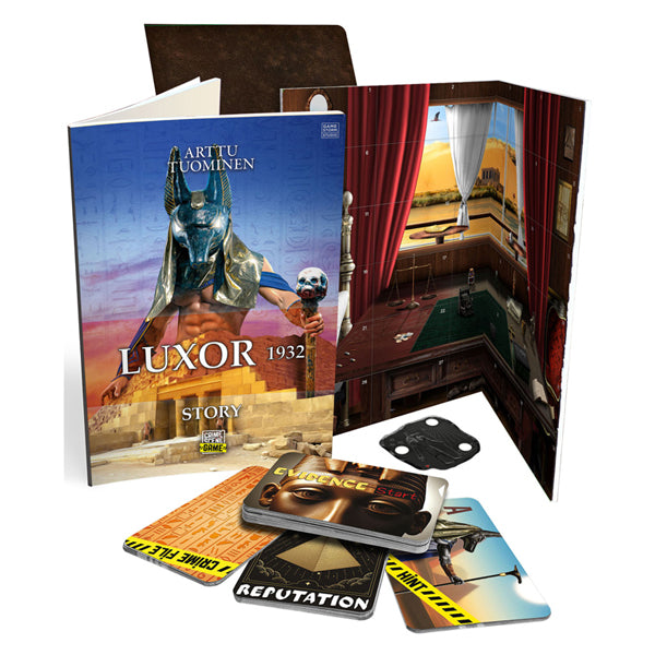 Tactic crime scene luxor 1932 – bordspel – misdaadspel – archeologisch mysterie in egypte – diepgaand onderzoek en deductie – crime scene serie – game storm studio – 1 of meer spelers – vanaf 18 jaar