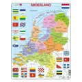 Selecta - Selecta Larsen legpuzzel kaart nederland met provincies en vlaggen 48st.