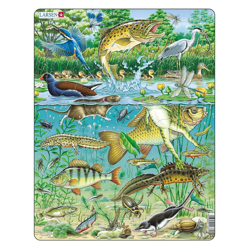 Larsen - Larsen legpuzzel dieren - vijver 50 stuks