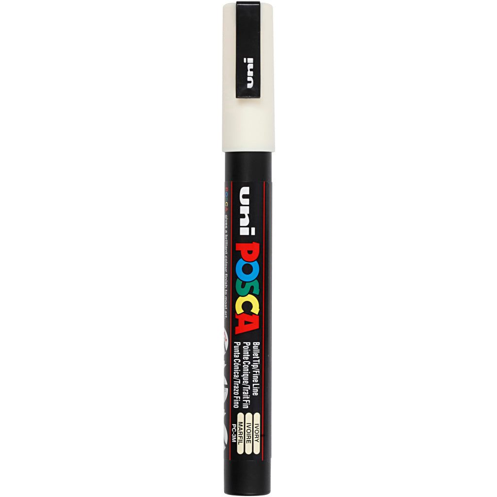 Uni posca pc3m acrylmarker ivoor - ronde punt tot 1,3 mm