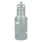 Kidzroom - small talk - schoolbeker en drinkfles - 350ml - stainless steel - dino's - groen