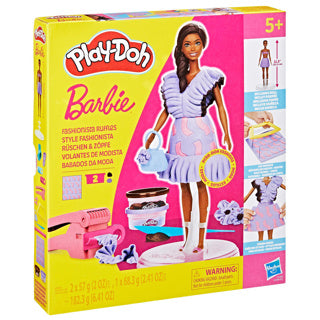 Play-Doh -Doh barbie fashionista-franjes - speelset met pop - boetseerklei