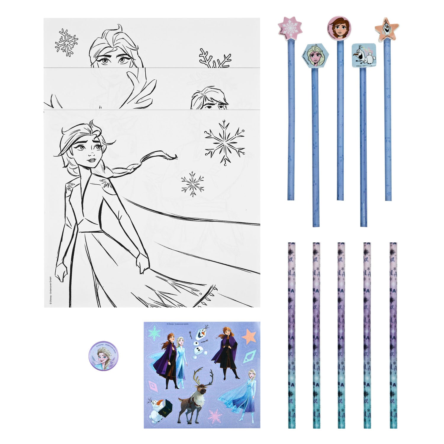 Undercover - Undercover Kleurset met gummen frozen 29 delig