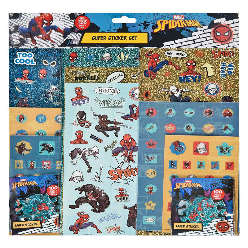 Undercover - Undercover Super sticker set spiderman - 500+st.