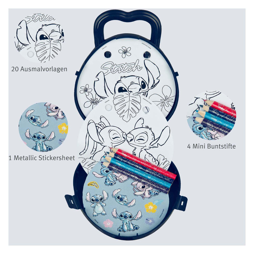 Undercover kleurset to go stitch met kleurpotloden en stickers