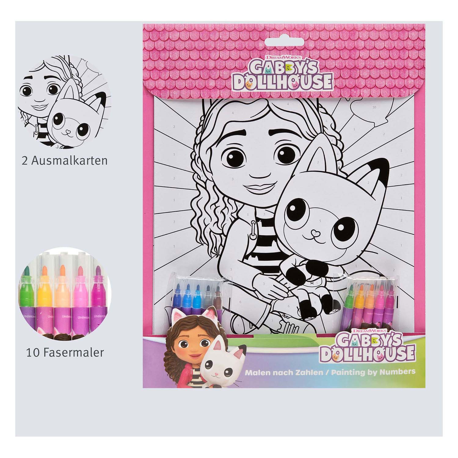 Undercover - Undercover Kleuren op nummer set gabby's poppenhuis