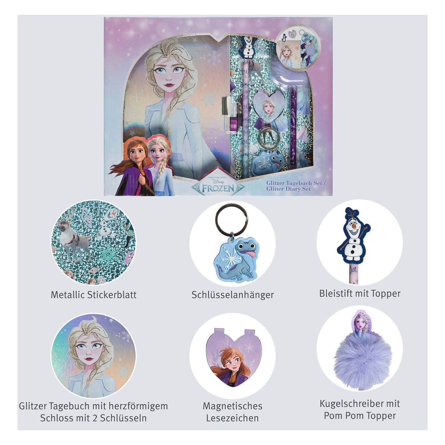Undercover - Undercover Glitter dagboek set frozen - 6dlg.
