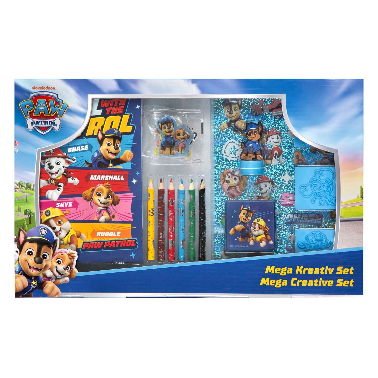 Paw patrol mega kleur- en stempelset - 15dlg.