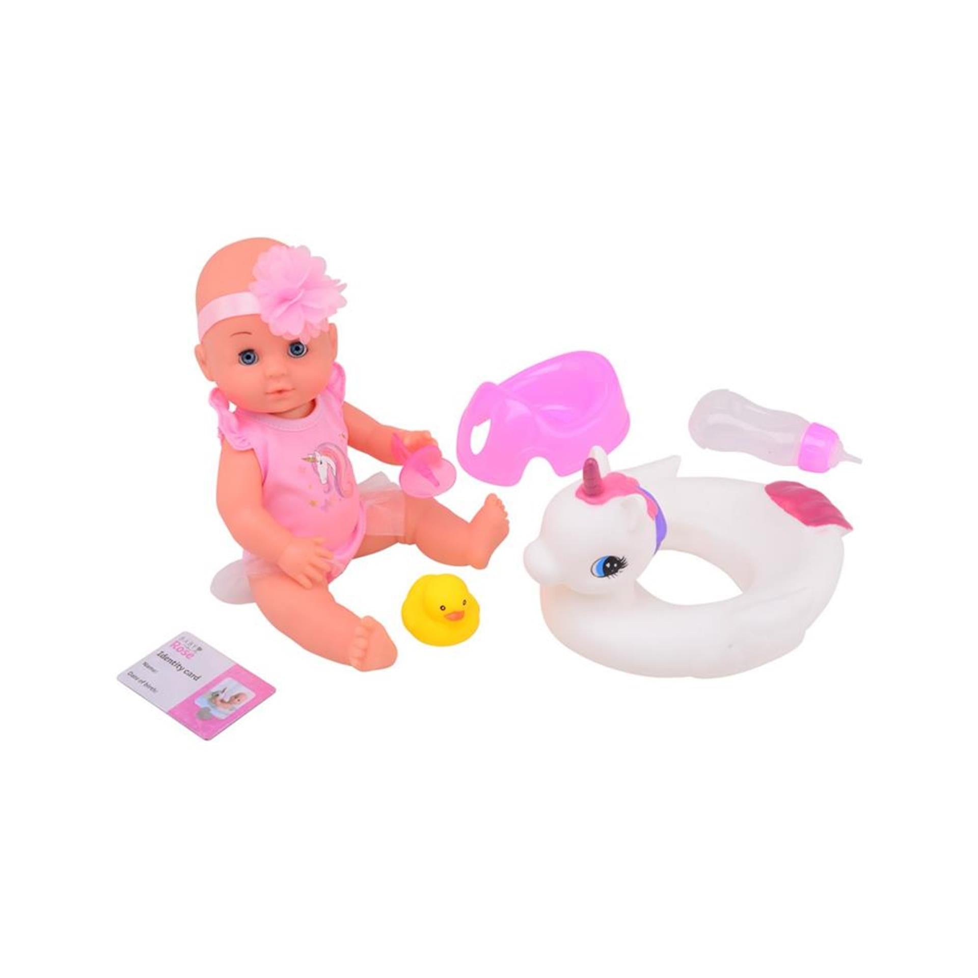 Johntoy john toy baby rose drink en plaspop 30cm