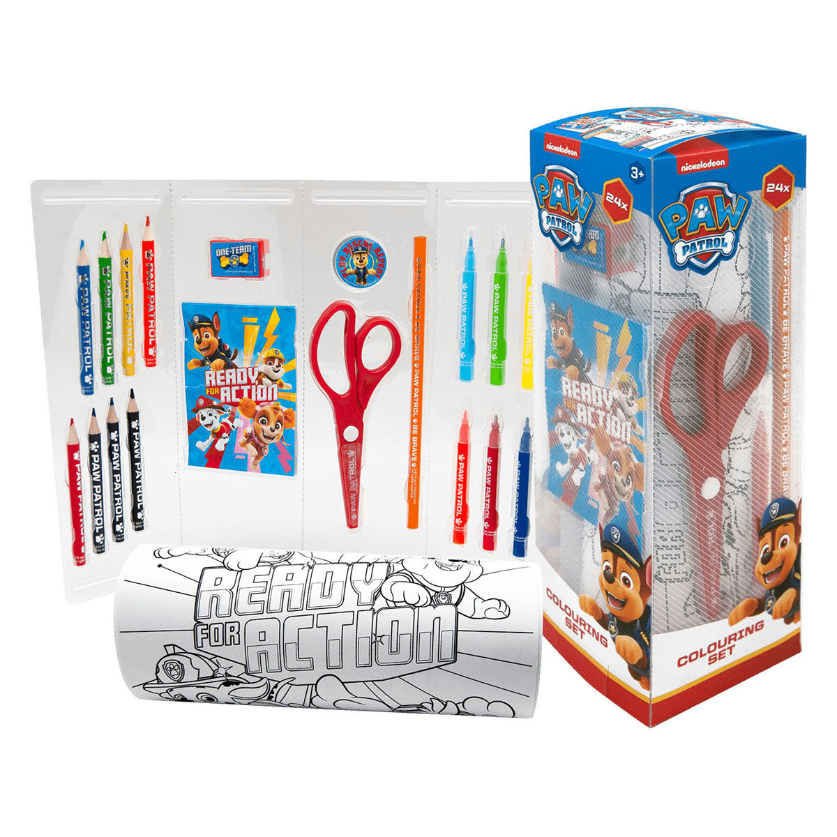 Merkloos sans marque paw patrol teken en schrijf toren, 24dlg.
