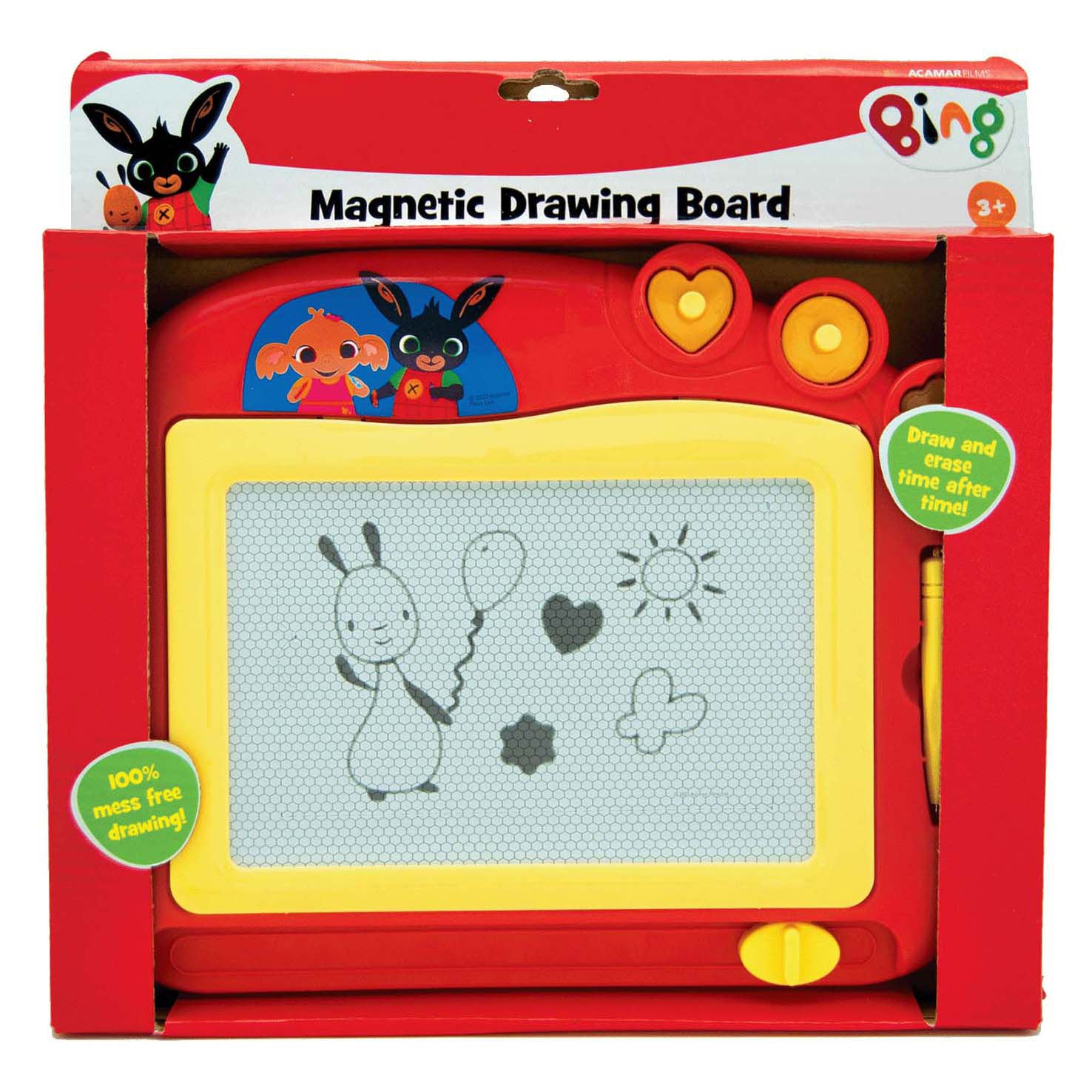 Merkloos sans marque bing magnetisch tekenbord voor kinderen 28x22 cm - magnetisch bord kinderen - magisch tekenbord - reisformaat - reisspel kinderen