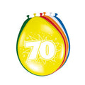 Folat bv cijfer ballonnen 70 jaar, 8st.
