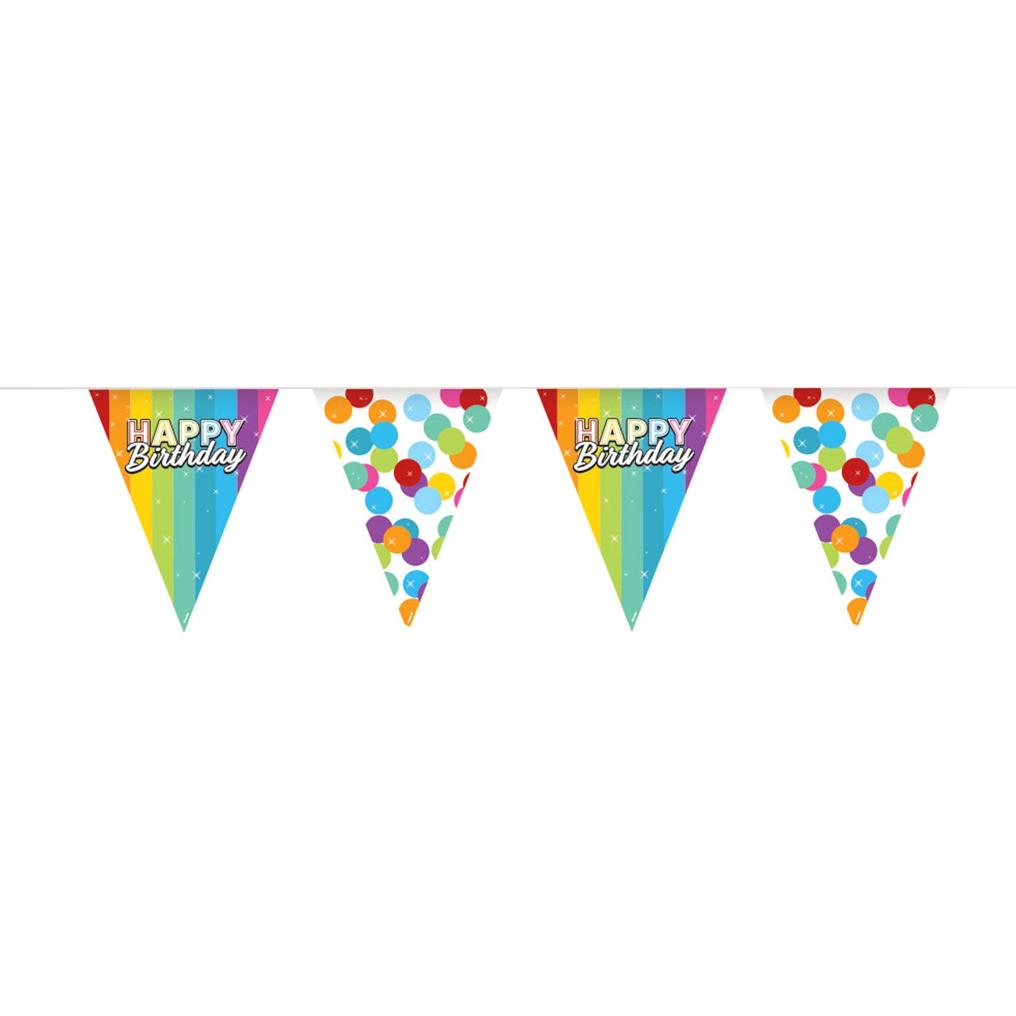 Folat- FolatVlaggenlijn rainbow happy birthday 6mtr.