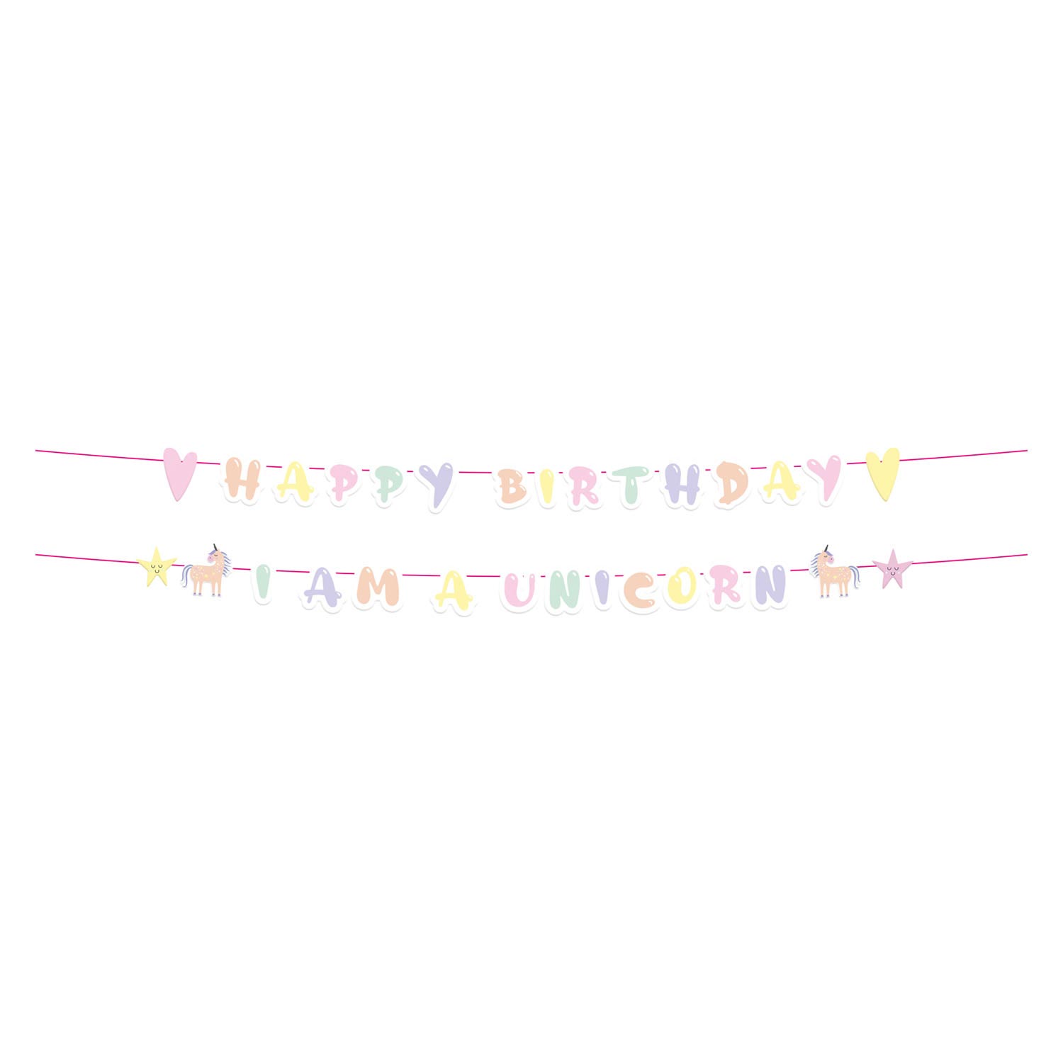 Folat bv letterslinger unicorns rainbows, 2st.