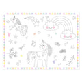Folat bv inkleurbare placemats unicorns rainbows, 6st.