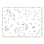 Folat bv inkleurbare placemats unicorns rainbows, 6st.