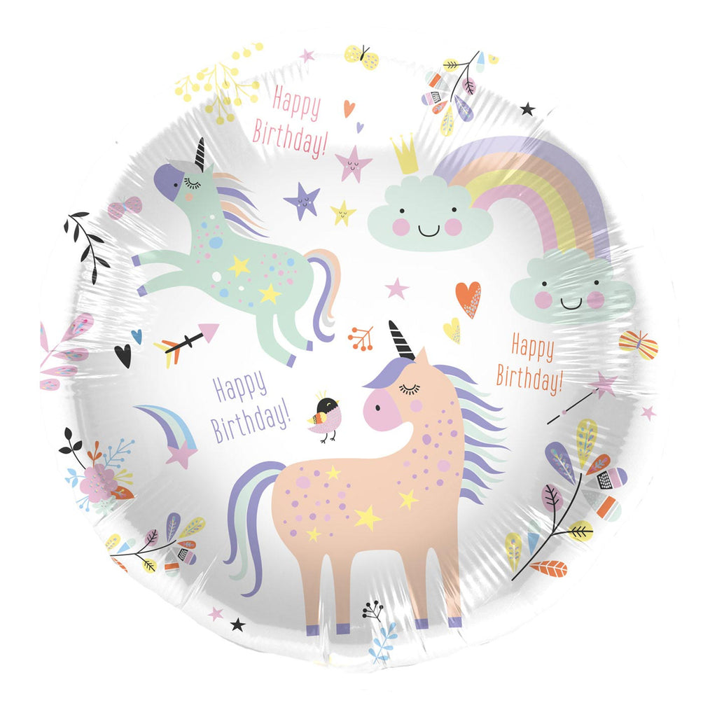Folat bv folieballon happy birthday unicorns 45cm.