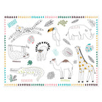 Folat bv inkleurbare placemats wilde dieren 6st.