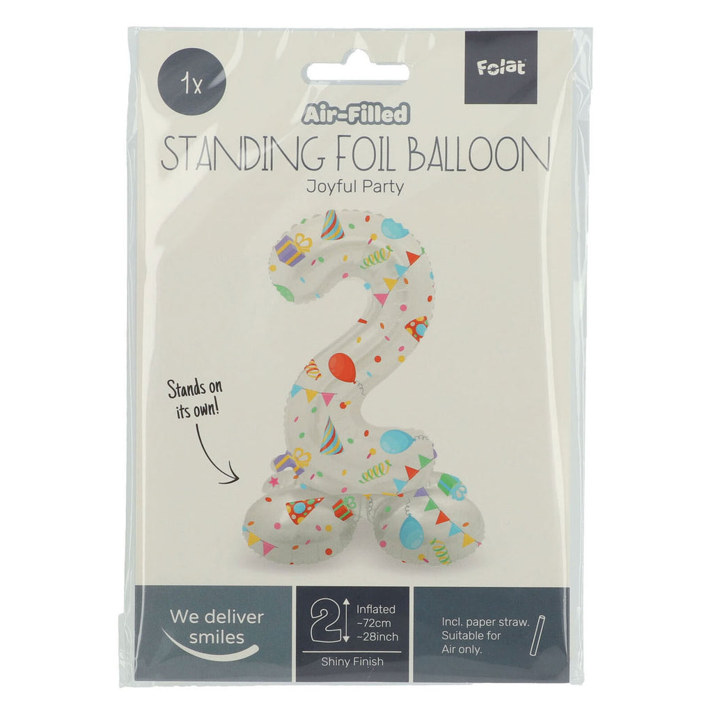 Folat- FolatStaande folieballon joyful party cijfer 2 -72cm