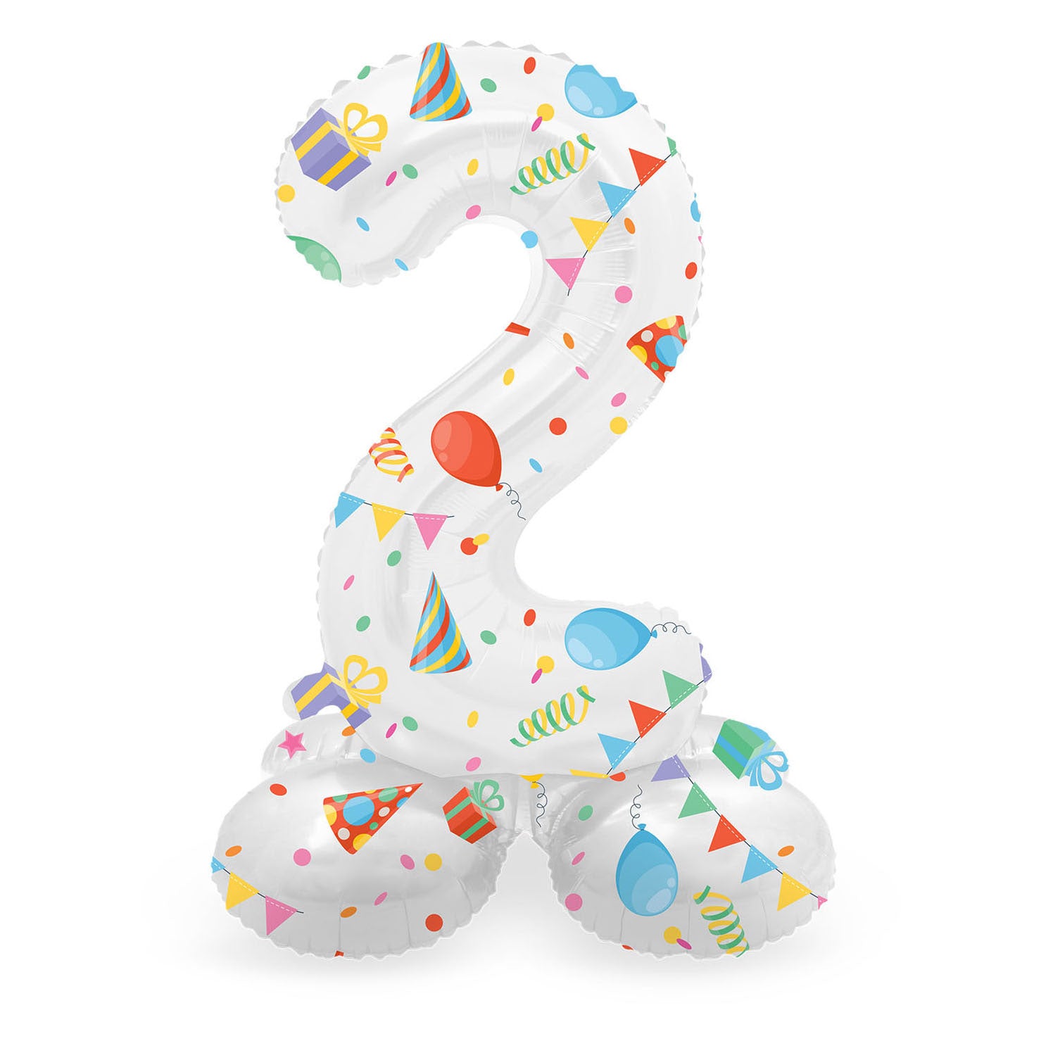 Folat- FolatStaande folieballon joyful party cijfer 2 -72cm
