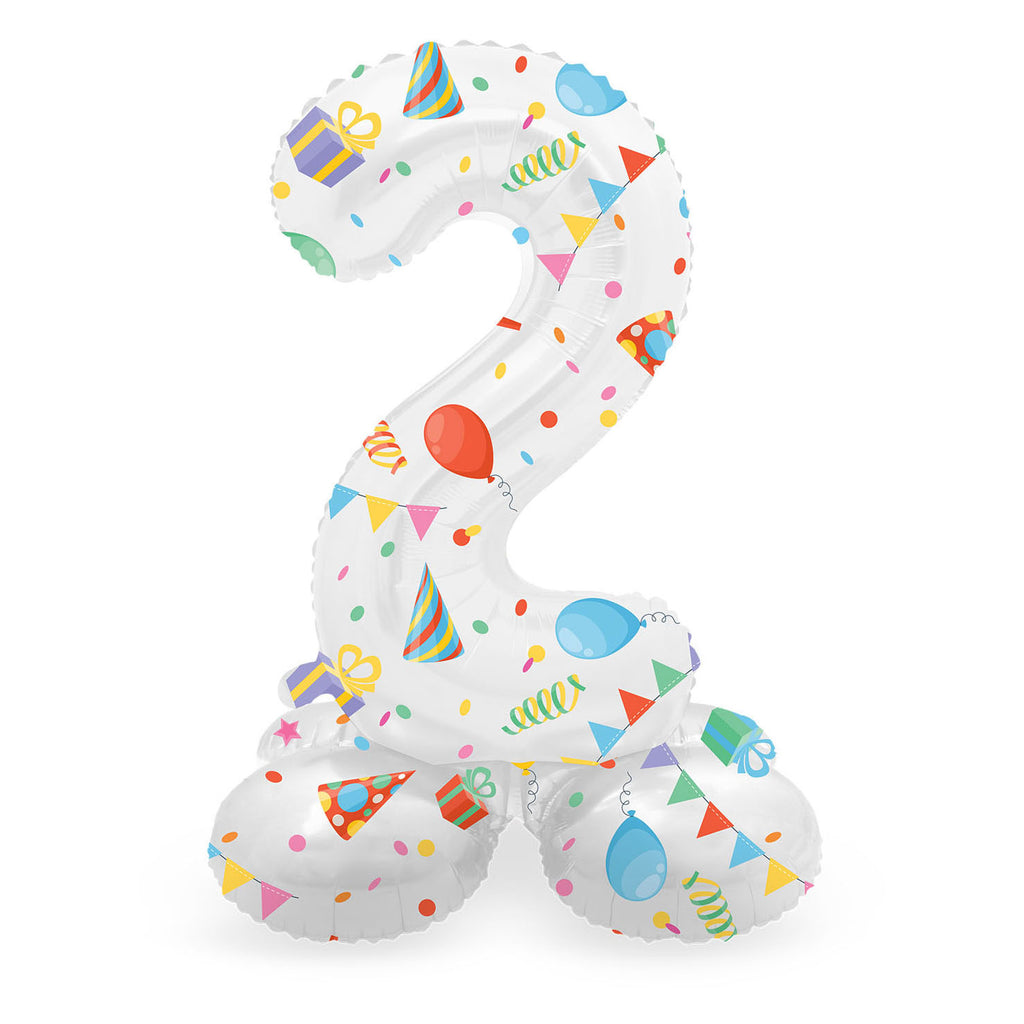 Folat- FolatStaande folieballon joyful party cijfer 2 -72cm