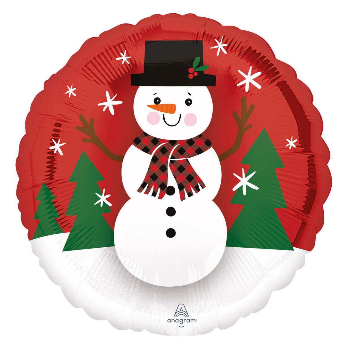 Folat bv folieballon lachende sneeuwpop - 45cm