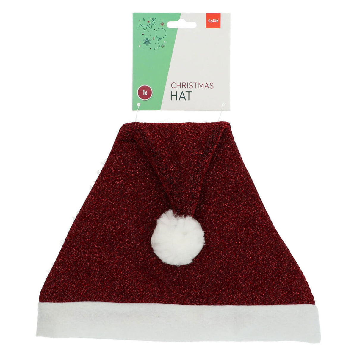 Folat- FolatRode glitter kerstmuts - 58cm