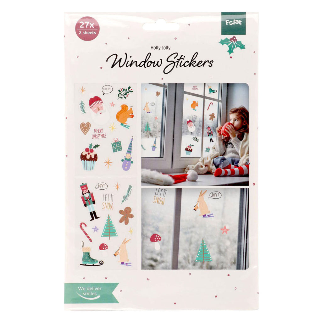 Folat- FolatRaamstickers kerstsymbolen - 27st.