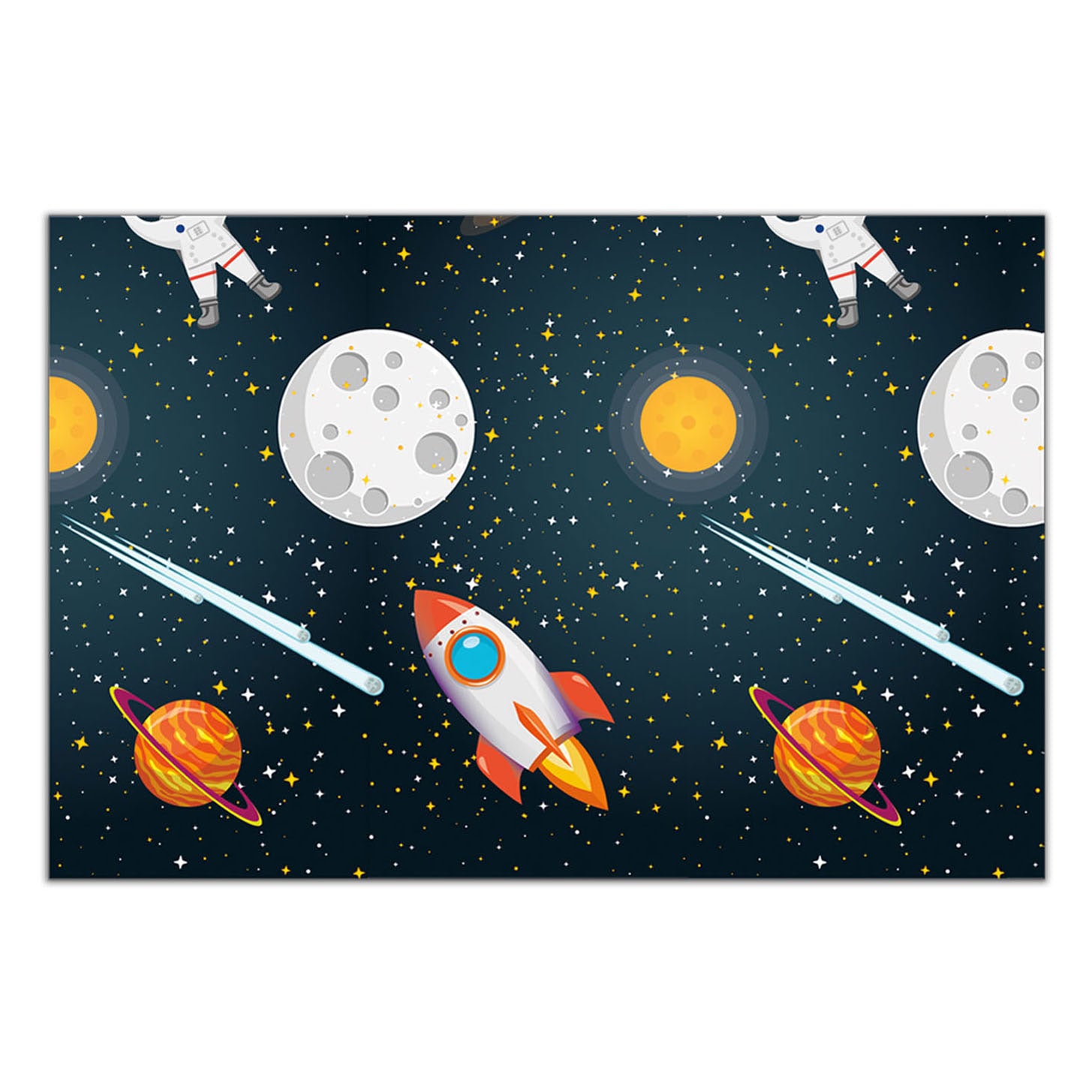 Globos tafelkleed raket ruimte, 120x180cm