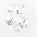 Globos confetti ballonnen papieren confetti metallic zilve 30cm, 6st.