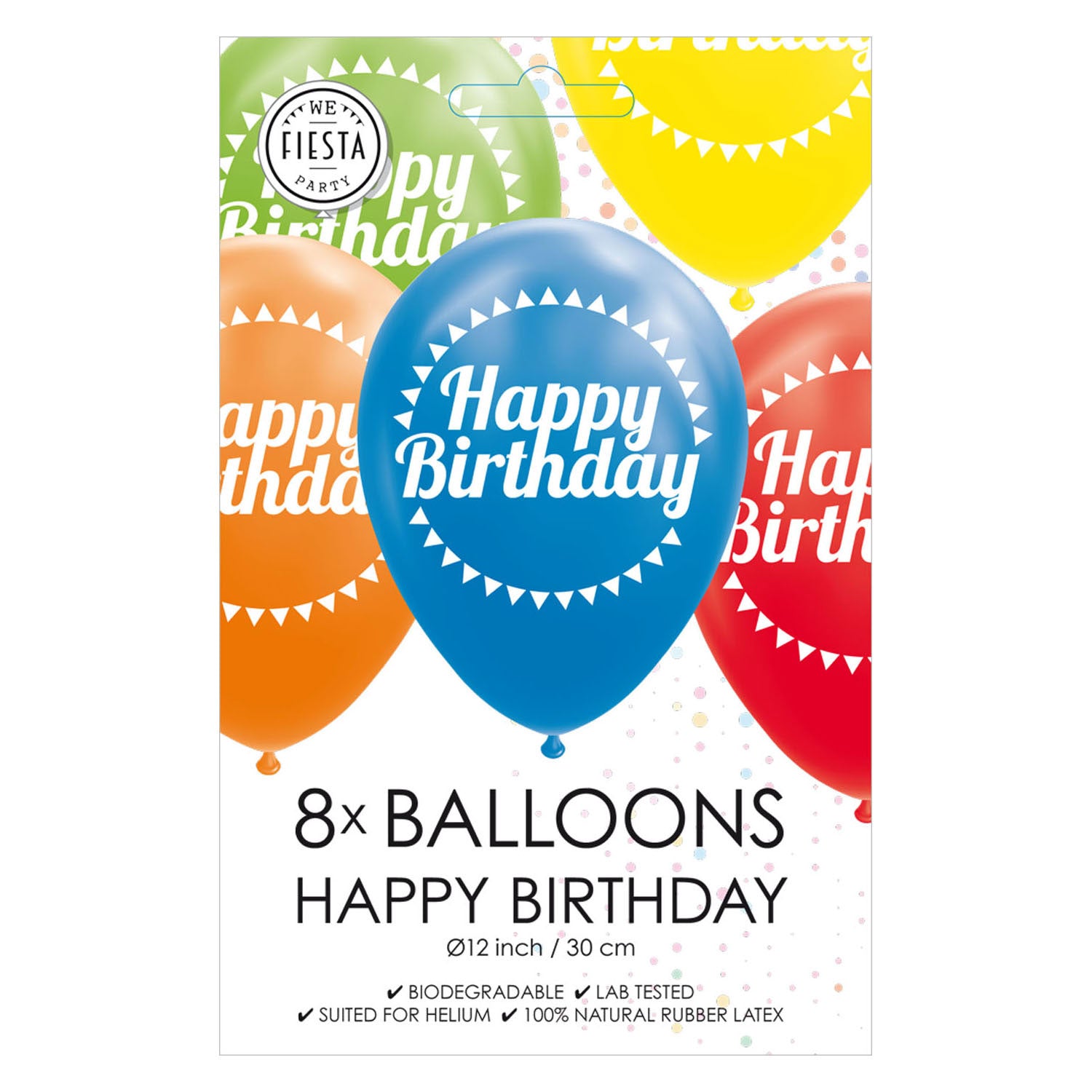 Globos - Globos Ballonnen happy birthday mix kleuren 30cm 8st.