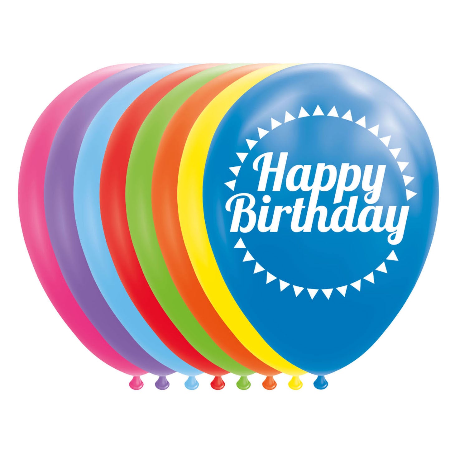 Globos - Globos Ballonnen happy birthday mix kleuren 30cm 8st.