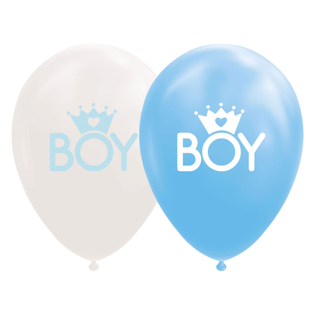 Globos - Globos Ballonnen zoon baby blauw/wit 30cm 8st.