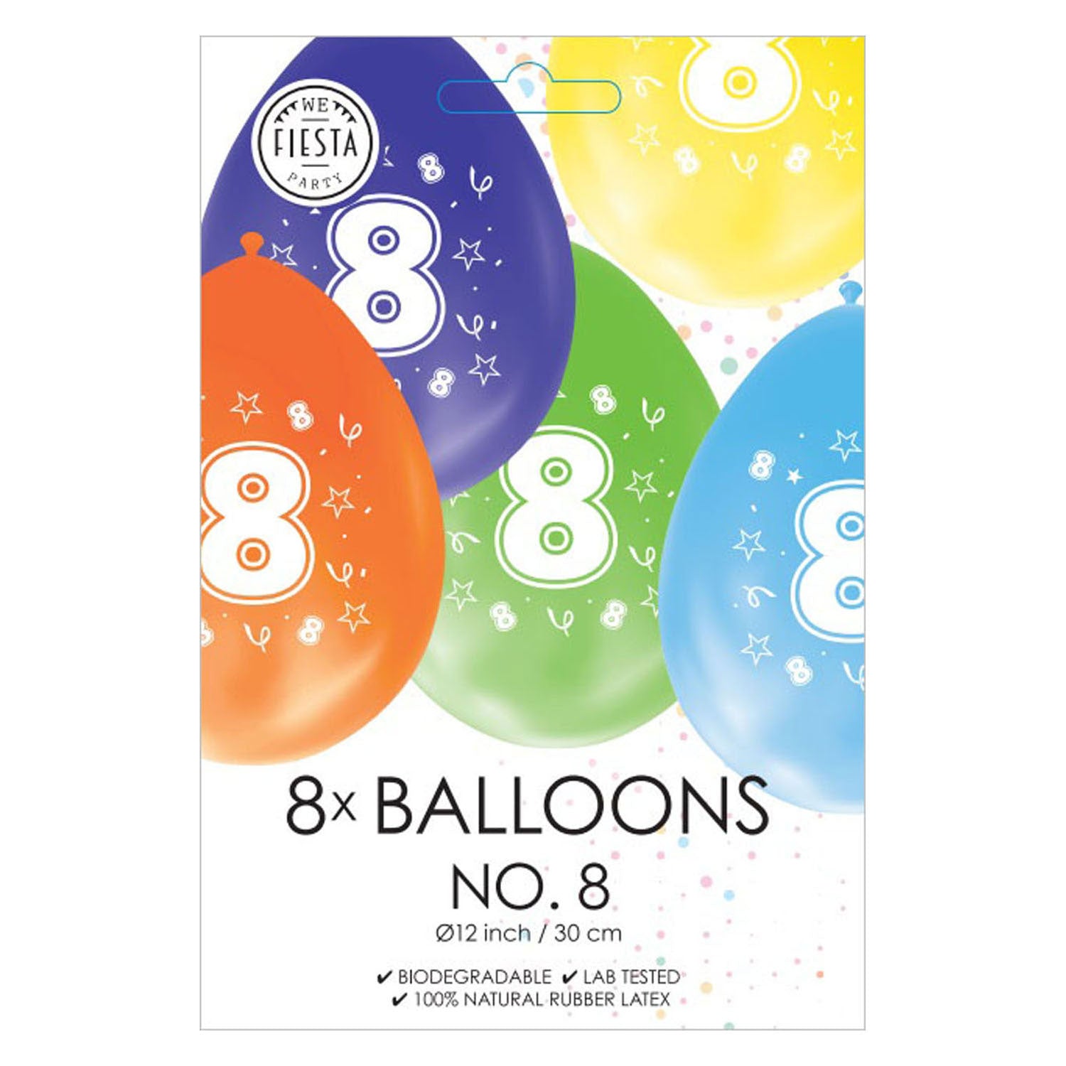 Globos - Globos Ballonnen 2-zijdig geprint cijfer 8 8st.