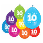 Globos - Globos Ballonnen 2-zijdig geprint cijfer 10 8st.