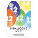 Globos - Globos Ballonnen 2-zijdig geprint cijfer 12 8st.