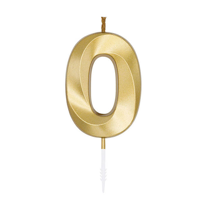 Globos - Globos Taartkaars 6cm metallic goud no. 0
