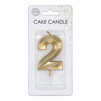 Globos - Globos Taartkaars 6cm metallic goud no. 2