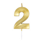 Globos - Globos Taartkaars 6cm metallic goud no. 2