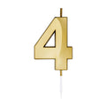Globos - Globos Taartkaars 6cm metallic goud no. 4