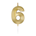 Globos - Globos Taartkaars 6cm metallic goud no. 6