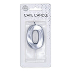 Globos - Globos Taartkaars 6cm metallic zilver no.0