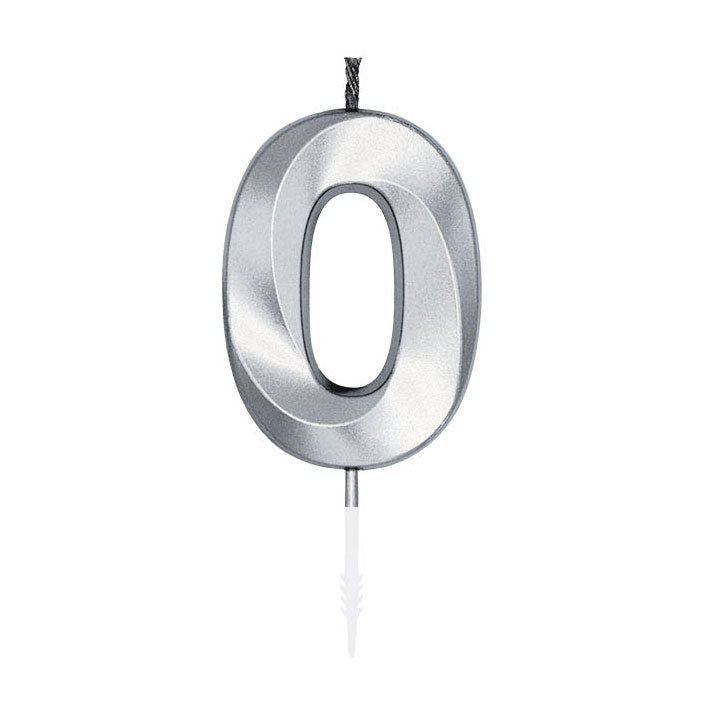 Globos - Globos Taartkaars 6cm metallic zilver no.0