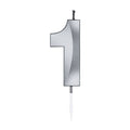 Globos - Globos Taartkaars 6cm metallic zilver no.1