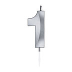 Globos - Globos Taartkaars 6cm metallic zilver no.1
