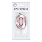 Globos - Globos Taartkaars 6cm metallic rose goud no. 0